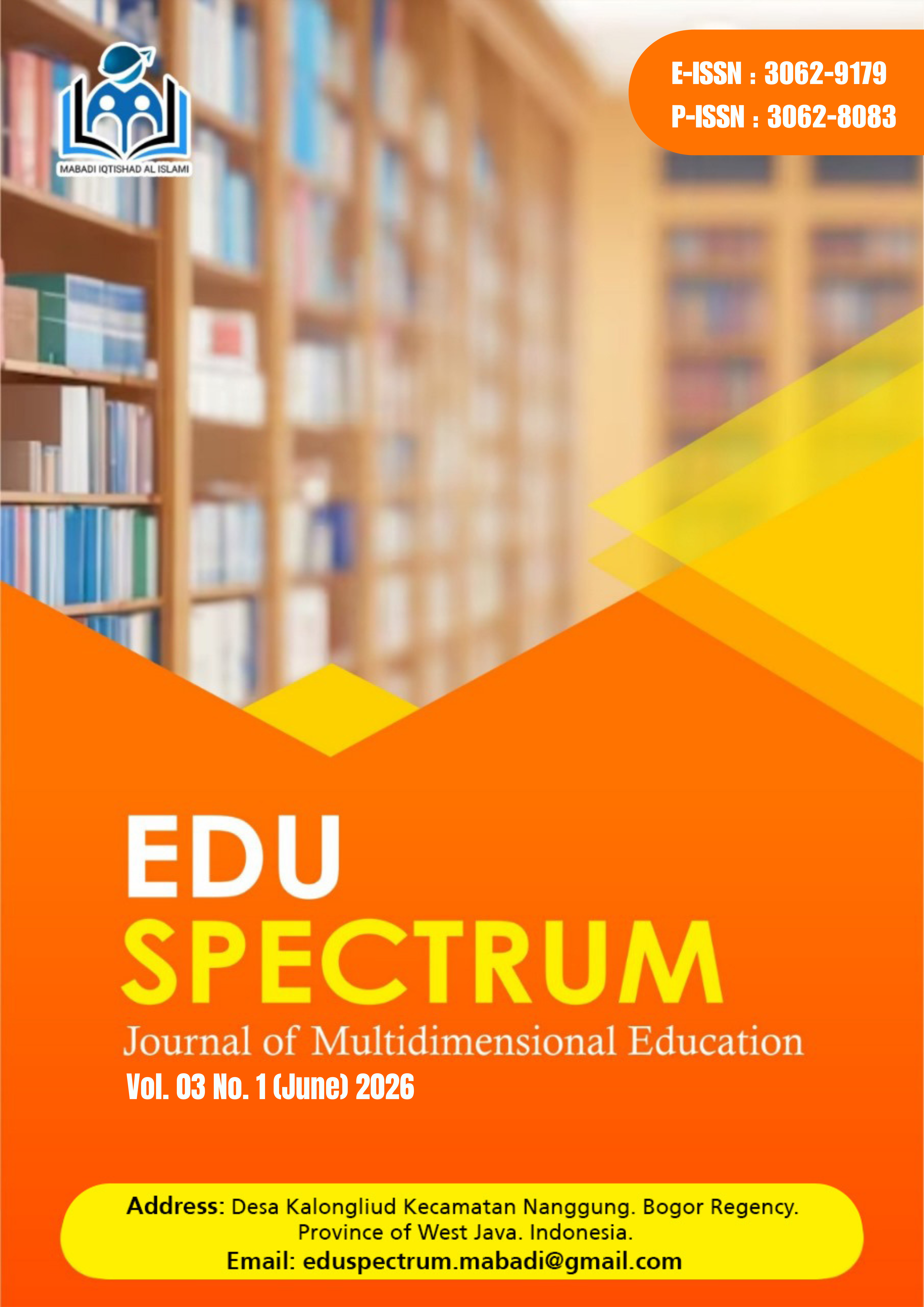 					View Vol. 3 No. 1 (2026): Edu Spectrum: Journal of Multidimensional Education
				